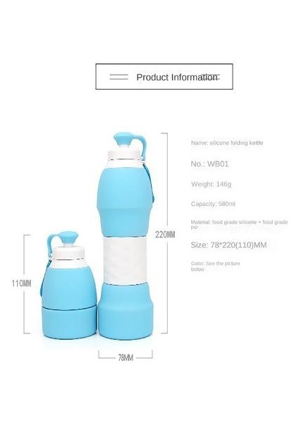 500ML Silikon Katlanabilir Suluk (Yurt Dışından)