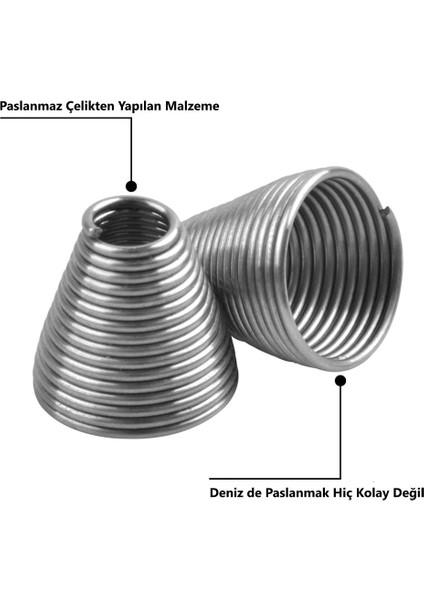 MSO Teknoloji Olta Balıkçılık Paslanmaz Çelik Kurşun Takılma Önleme Spiral