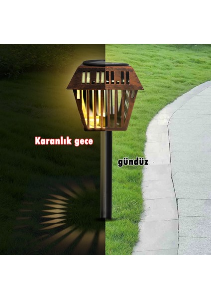 Top One Solar Bahçe Lambaderi Ferforje Elmas Şeklinde Boş Dekoratif Lamba Bahçe Peyzaj Lambası (Yurt Dışından)