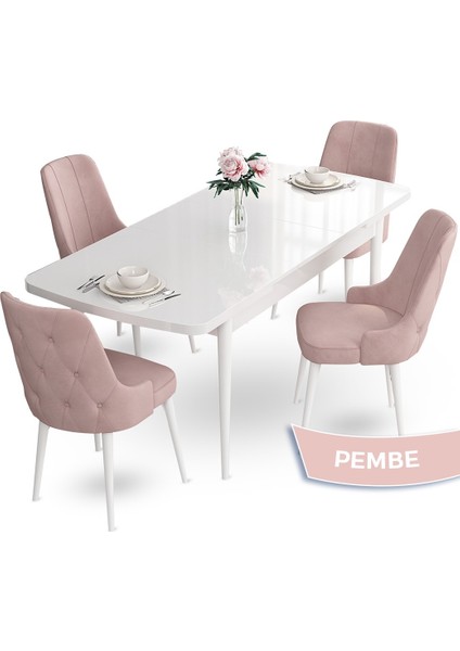 Concept Yay SERISI80 x 132 cm Açılabilir Masa Takımı Beyaz Mutfak Masası ve 4 Sandalye fiyatları