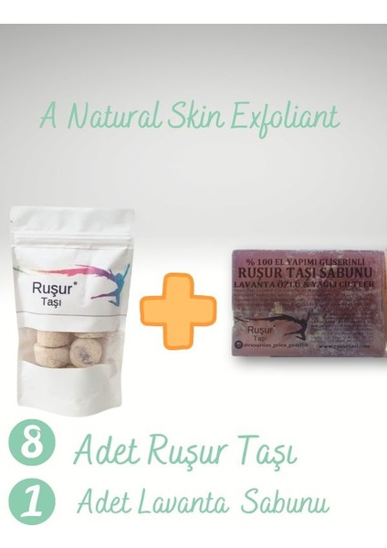 Ruşur Taşı 8'li + Lavanta Özlü Ruşur Sabunu Doypack