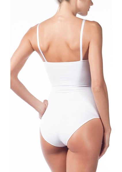 Mıss Fıt 1916 Dikişsiz Ince Askılı Korsajlı Body
