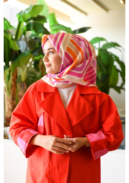 %100 Twill Ipek Eşarp 11382-13