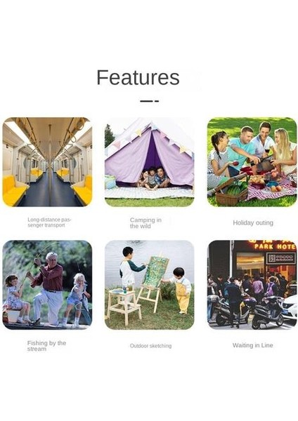 Açık Portatif Midilli Katlanır Tabure, Kamp Balıkçı Sandalye Piknik Dışkısı Katlanır Teleskopik (Yurt Dışından)