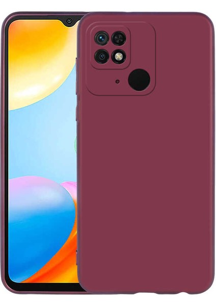Xiaomi Redmi 10C Kılıf Mat Korumalı Premier Mat Silikon+Nano Mürdüm