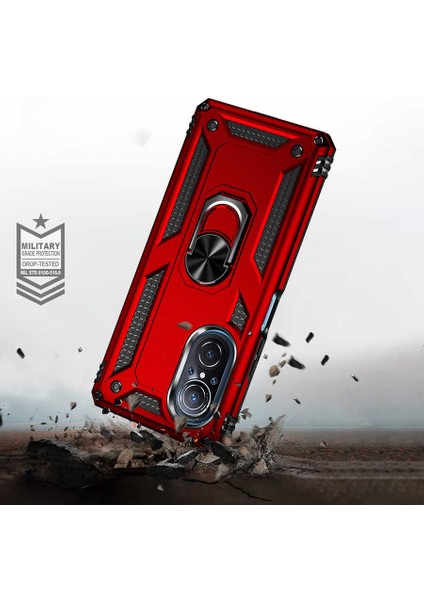 Huawei Nova 9 Se Kılıf Vega Sert Silikon Tank Standlı Yüzüklü Mıknatıslı Lacivert fırsatları