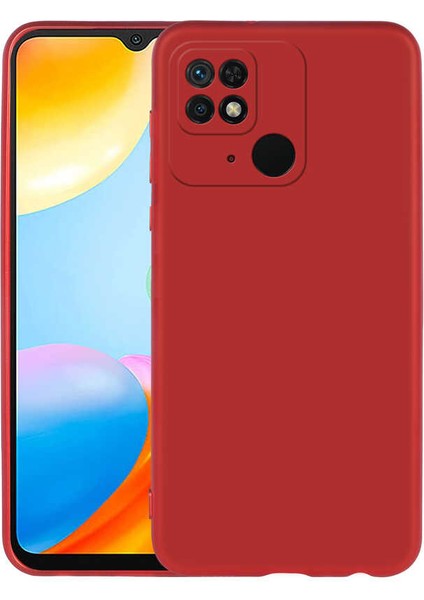 Xiaomi Redmi 10C Kılıf Mat Korumalı Premier Mat Silikon Kırmızı