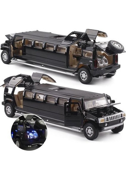 Yüksek Simülasyon 1:32 Alaşım Hummer Limuzin Metal Diecast Araba Modeli Geri Çekim Yanıp Sönen Müzikal Çocuk Oyuncak Araçlar Noel Hediyesi | Diecasts oyuncak Araçlar (Yurt Dışından)