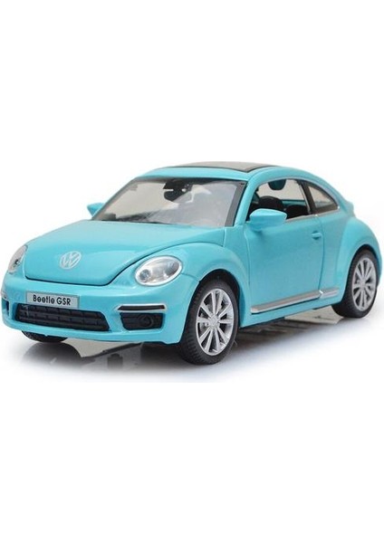 1/32 Döküm Cast Araba Modeli Alaşım Bettle L = 14CM Kolektif 4 Açılabilir Kapı W / Hafif ve ses Işlevi Geri Çekin Alaşımlı Araba Modeli Geri (Mavi) (Yurt Dışından)