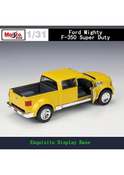 1:24 Ford Mighty F 350 Süper Görev Döküm Simülasyon Alaşım Araba Modeli El Sanatları Dekorasyon Koleksiyonu Oyuncak (Sarı) (Yurt Dışından)