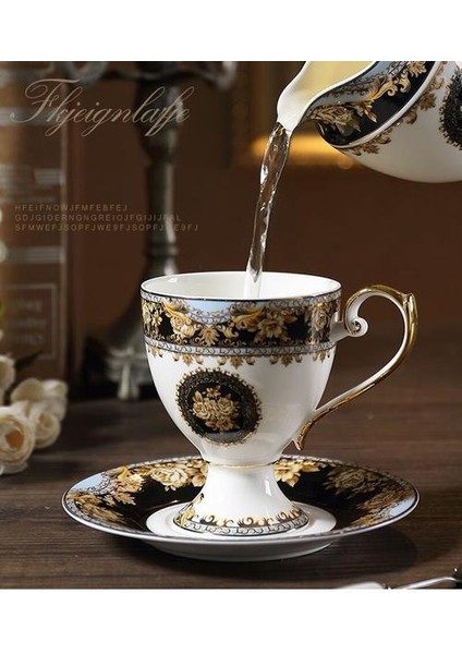 Avrupa Retro Mahkemesi Tarzı Kemik Çini Kahve Fincanı Daire Ingiliz Öğleden Sonra Çay Bardağı Çiçek Çay Kupa Seramik Su Bardağı | (Yurt Dışından)