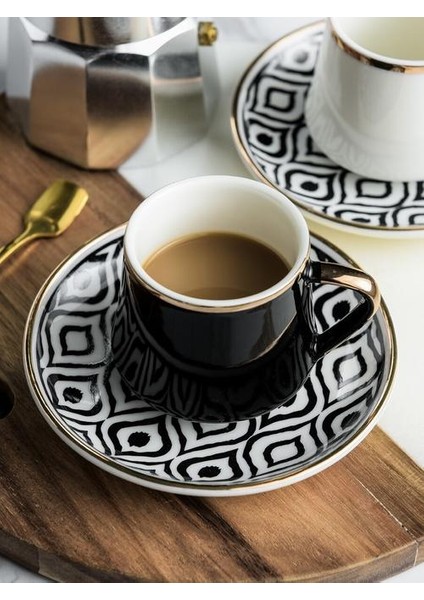 Siyah Çay Kahve Için Türk Espresso Bardaklar Sunucusu ile Seramik Set Mutfak Parti Içecek Ware Ev Dekor Yaratıcı Hediyeler | (Yurt Dışından)
