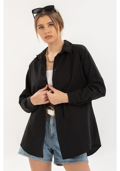Kadın Oversize Uzun Basic Gömlek fiyatları