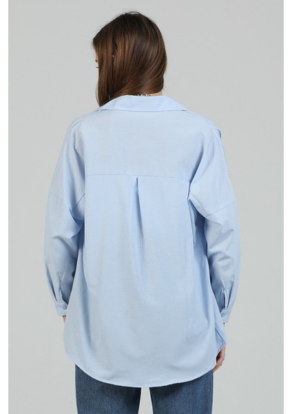 Kadın Oversize Uzun Basic Gömlek