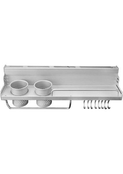 Duvara Monte Pot Pan Raf Çok Fonksiyonlu Mutfak Kitaplık Depolama Raf Şişe Raflı Silverware Caddy Çatal Blokları Hang | Raflar ve sahipler (Gümüş) (Yurt Dışından)