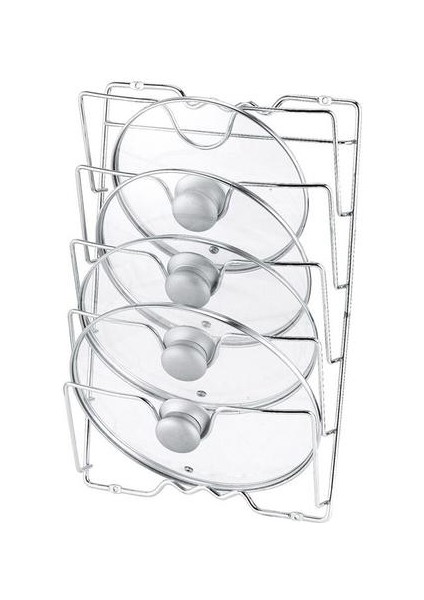 Metal Kurutma Pan Raf Duvar Asılı Pot Kapak Raf Pot Raf Kapağı Kapak Çok Fonksiyonlu Anti Güz 5 Katmanlı Metal Passız | (Gümüş) (Yurt Dışından)
