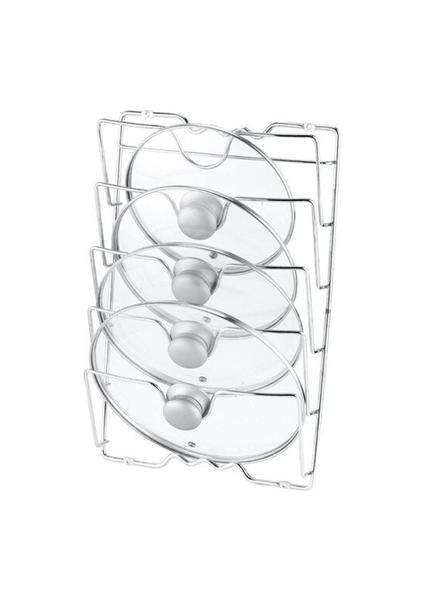 Mutfak Aracı 5 Katmanlı Anti Güz Metal Kurutma Tava Pot Raf Kapak Kapak Dinlenme Standı Kaşık Tutucu | Raflar ve sahipler (Gümüş) (Yurt Dışından)