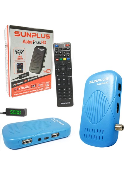 Sun Plus Hitech Uydu Alıcı Mini Full Hd Iptv Wıfı Ucast Astra+ Hd