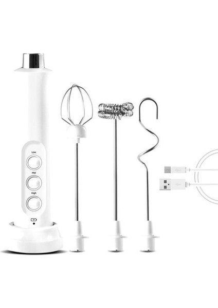 USB Elektrikli Süt Frother 3 Hızlar Cappuccino Kahve Foamer 3 Çırpma El Yumurta Çırpıcı Sıcak Çikolata Latte Içecek Mikser Blender | Yumurta Çırpıcı (Yurt Dışından)