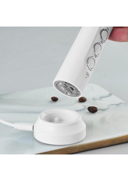 USB Elektrikli Süt Frother 3 Hızlar Cappuccino Kahve Foamer 3 Çırpma El Yumurta Çırpıcı Sıcak Çikolata Latte Içecek Mikser Blender | Yumurta Çırpıcı (Yurt Dışından)