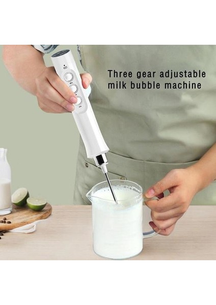 USB Elektrikli Süt Frother 3 Hızlar Cappuccino Kahve Foamer 3 Çırpma El Yumurta Çırpıcı Sıcak Çikolata Latte Içecek Mikser Blender | Yumurta Çırpıcı (Yurt Dışından)