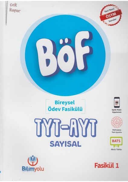 Tyt Ayt 1. Dönem Sayısal Böf Bireysel Ödev Fasikül 5 Seti