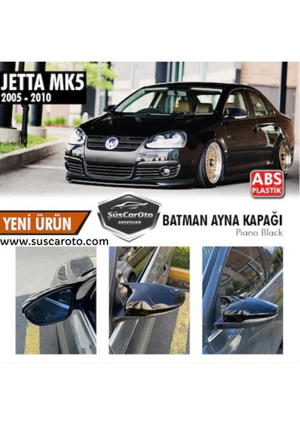 Vw Jetta Mk5 2005-2010 Batman Yarasa Ayna Kapağı Piano Black Abs Plastik