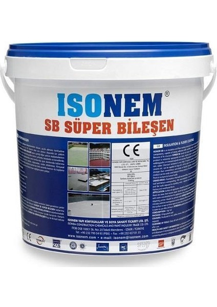 Isonem Sb Süper Bileşen Su Yalıtım Boyası 18 kg Antrasit Gri Ral 7016