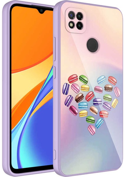 Xiaomi Redmi 9c Kılıf Kamera Korumalı Desenli Arka Yüzey Içi Kadife Sert Silikon Epoksi Kapak No1 Lila