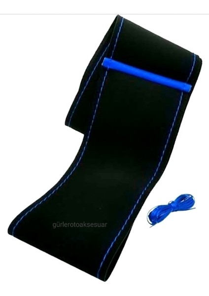 Vw Transporter T5 Dikmeli Direksiyon Kılıfı Alkantra Mavi Yüzüklü