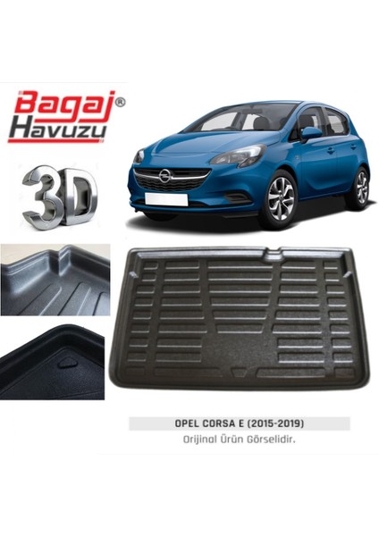 Born Garage 2018 Opel Corsa E Bagaj Havuzu Uyumlu Kokusuz Kauçuk