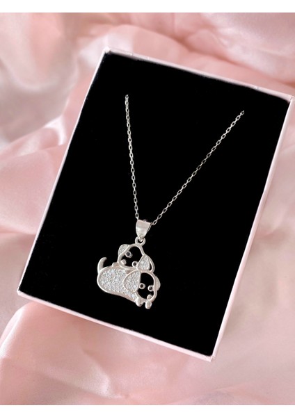 Alâ Silver Jewellery Köpek ve Yavrusu Temalı 925 Ayar Gümüş Kolye