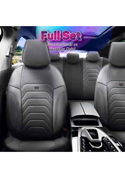 Yeni Core Design Premium Deri Ekstra Destekli Oto Koltuk Kılıfı Tam Set modelleri