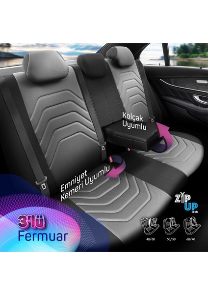 Yeni Core Design Premium Deri Ekstra Destekli Oto Koltuk Kılıfı Tam Set fırsatları