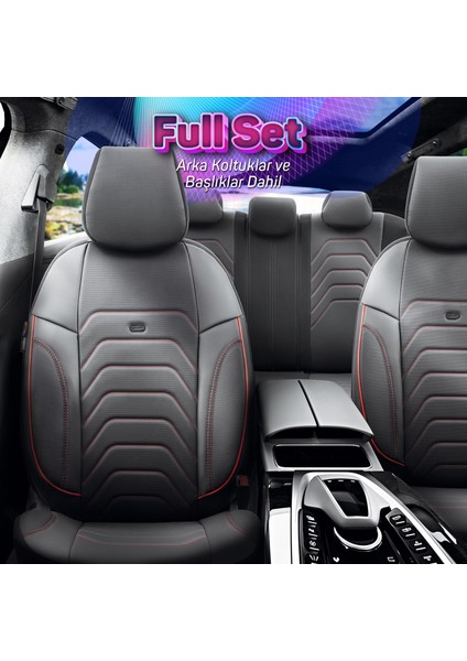 Yeni Core Design Premium Deri Ekstra Destekli Oto Koltuk Kılıfı Tam Set modelleri