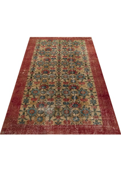 Klasik Modern Vintage Eskitme El Dokuma Halı 114 x 210 cm 9204