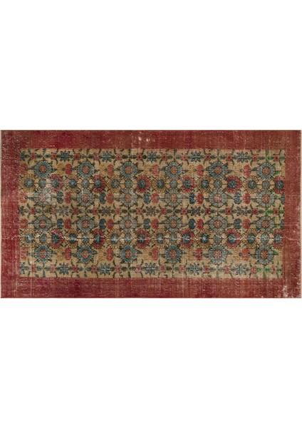 Klasik Modern Vintage Eskitme El Dokuma Halı 114 x 210 cm 9204