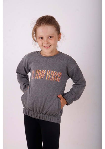 Toontoy Kız Çocuk You Wish Baskılı Sweatshirt