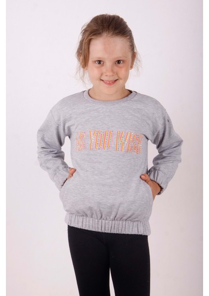 Toontoy Kız Çocuk You Wish Baskılı Sweatshirt
