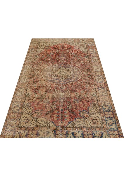 Eşsiz 100% Yün El Dokuma Vintage Halı 116 x 213 cm 9220