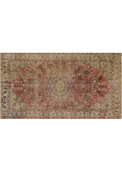 Eşsiz 100% Yün El Dokuma Vintage Halı 116 x 213 cm 9220 modelleri