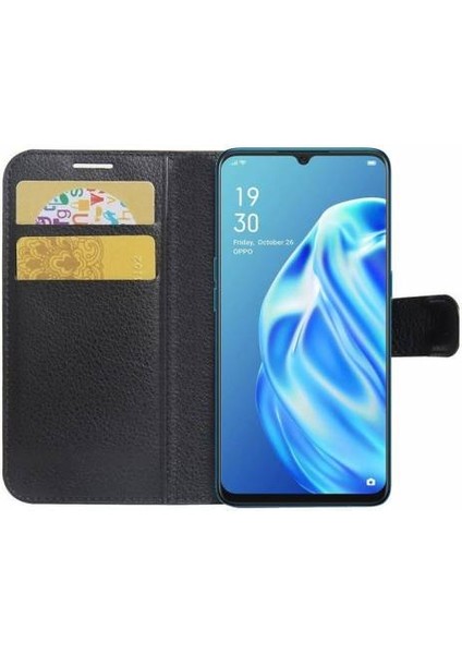 Oppo A31 Kılıf Cüzdan Kapaklı Kartlıklı + Ekran Koruyucu Nano Cam