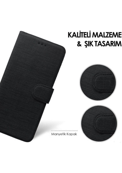 Xiaomi Redmi 10 2022 Kılıf Cüzdan Kapaklı Kartlıklı Kumaş