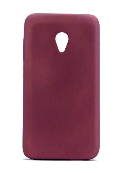 Alcatel U5 Kılıf Silikon Yumuşak Dokulu Premium- Mürdüm