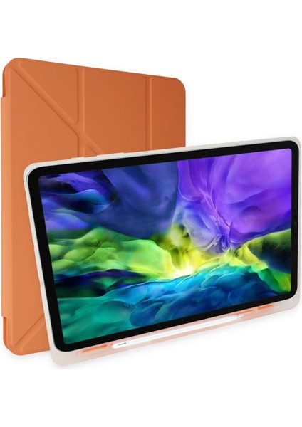 iPad Air 3 10.5 Kılıf Kalemlikli Mars Tablet Kılıfı - Turuncu