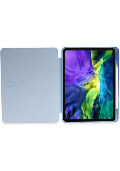 Samsung Galaxy X800 Tab S8 Plus 12.4 Kılıf Kalemlikli Mars Tablet Kılıfı - Mavi