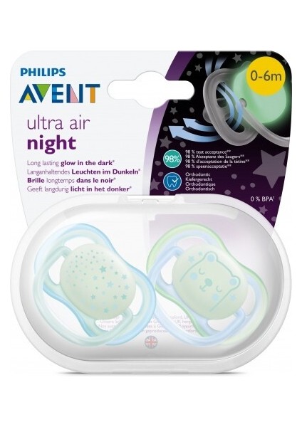 Philips Avent Ultra Air Night Karanlıkta Parlar Gece Emziği 0-6 Ay Erkek