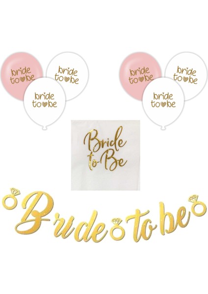 Bekarlığa Veda Bride To Be Gold Banner Set