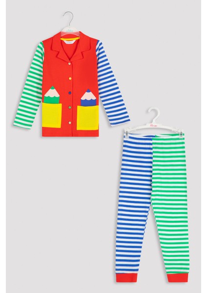 Çok Renkli Erkek Çocuk U. Pen Pijama Takımı