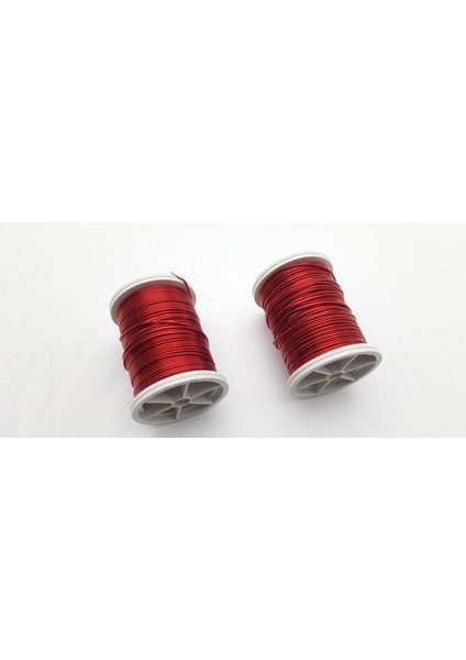 Kırmızı Renkte 0,8 mm Çelik Çiçek Teli (2 Makara, Her Makara 10 Mt.)